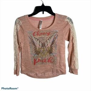 Beauties Lace Sleeve Choose Path Top Kids Large